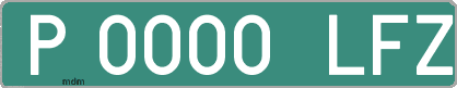 Ejemplo matrícula provisional verde de España matrícula LFZ