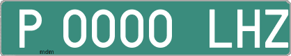 Ejemplo matrícula provisional verde de España matrícula LHZ