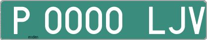 Ejemplo matrícula provisional verde de España matrícula LJV