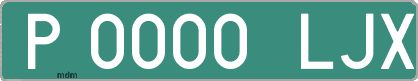 Ejemplo matrícula provisional verde de España matrícula LJX