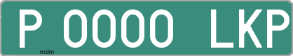 Ejemplo matrícula provisional verde de España matrícula LKP