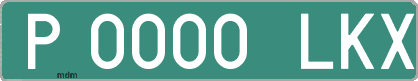 Ejemplo matrícula provisional verde de España matrícula LKX