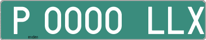 Ejemplo matrícula provisional verde de España matrícula LLX