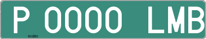 Ejemplo matrícula provisional verde de España matrícula LMB