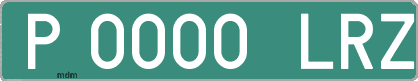Ejemplo matrícula provisional verde de España matrícula LRZ
