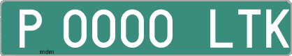 Ejemplo matrícula provisional verde de España matrícula LTK