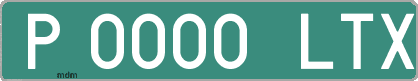 Ejemplo matrícula provisional verde de España matrícula LTX
