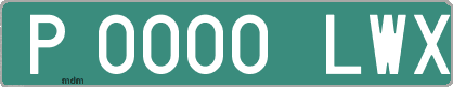 Ejemplo matrícula provisional verde de España matrícula LWX