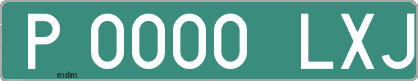 Ejemplo matrícula provisional verde de España matrícula LXJ