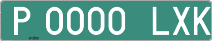 Ejemplo matrícula provisional verde de España matrícula LXK