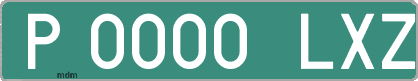 Ejemplo matrícula provisional verde de España matrícula LXZ