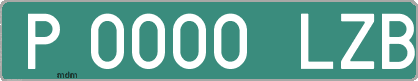 Ejemplo matrícula provisional verde de España matrícula LZB