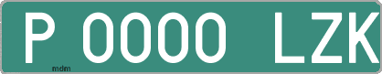 Ejemplo matrícula provisional verde de España matrícula LZK