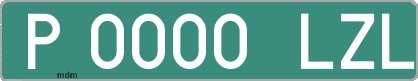 Ejemplo matrícula provisional verde de España matrícula LZL