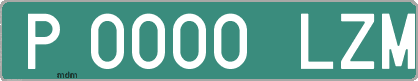Ejemplo matrícula provisional verde de España matrícula LZM