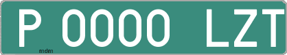 Ejemplo matrícula provisional verde de España matrícula LZT