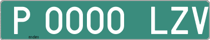 Ejemplo matrícula provisional verde de España matrícula LZV