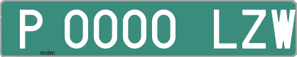 Ejemplo matrícula provisional verde de España matrícula LZW