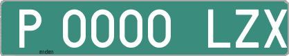 Ejemplo matrícula provisional verde de España matrícula LZX