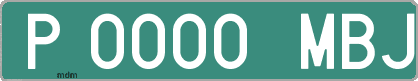 Ejemplo matrícula provisional verde de España matrícula MBJ