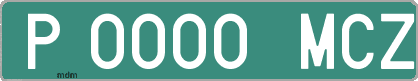 Ejemplo matrícula provisional verde de España matrícula MCZ