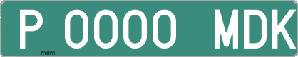 Ejemplo matrícula provisional verde de España matrícula MDK
