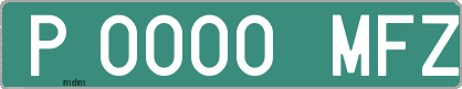 Ejemplo matrícula provisional verde de España matrícula MFZ