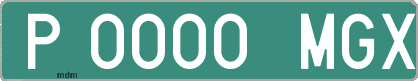 Ejemplo matrícula provisional verde de España matrícula MGX