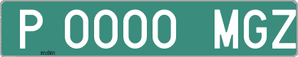 Ejemplo matrícula provisional verde de España matrícula MGZ