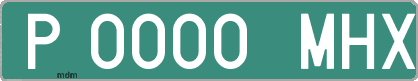 Ejemplo matrícula provisional verde de España matrícula MHX