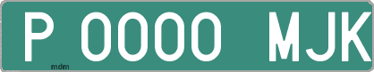 Ejemplo matrícula provisional verde de España matrícula MJK