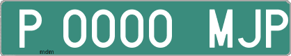 Ejemplo matrícula provisional verde de España matrícula MJP