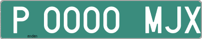 Ejemplo matrícula provisional verde de España matrícula MJX