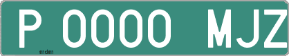 Ejemplo matrícula provisional verde de España matrícula MJZ
