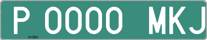 Ejemplo matrícula provisional verde de España matrícula MKJ