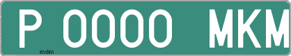 Ejemplo matrícula provisional verde de España matrícula MKM