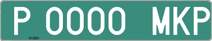 Ejemplo matrícula provisional verde de España matrícula MKP