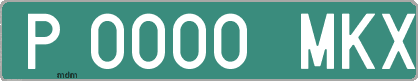 Ejemplo matrícula provisional verde de España matrícula MKX