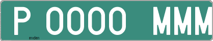 Ejemplo matrícula provisional verde de España matrícula MMM