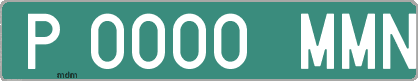 Ejemplo matrícula provisional verde de España matrícula MMN
