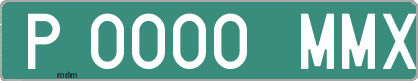 Ejemplo matrícula provisional verde de España matrícula MMX