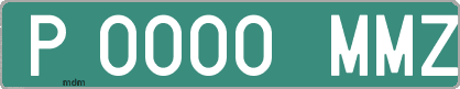 Ejemplo matrícula provisional verde de España matrícula MMZ