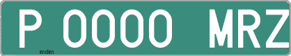 Ejemplo matrícula provisional verde de España matrícula MRZ