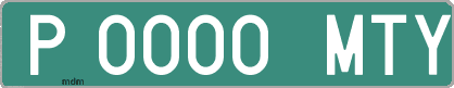 Ejemplo matrícula provisional verde de España matrícula MTY