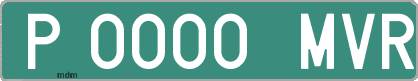 Ejemplo matrícula provisional verde de España matrícula MVR