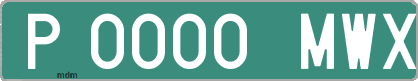 Ejemplo matrícula provisional verde de España matrícula MWX