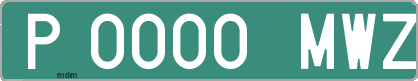 Ejemplo matrícula provisional verde de España matrícula MWZ