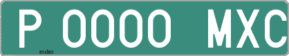 Ejemplo matrícula provisional verde de España matrícula MXC