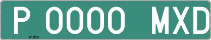 Ejemplo matrícula provisional verde de España matrícula MXD