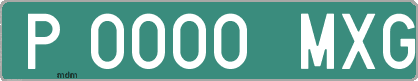 Ejemplo matrícula provisional verde de España matrícula MXG